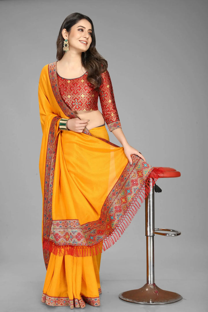 yellow saree for women