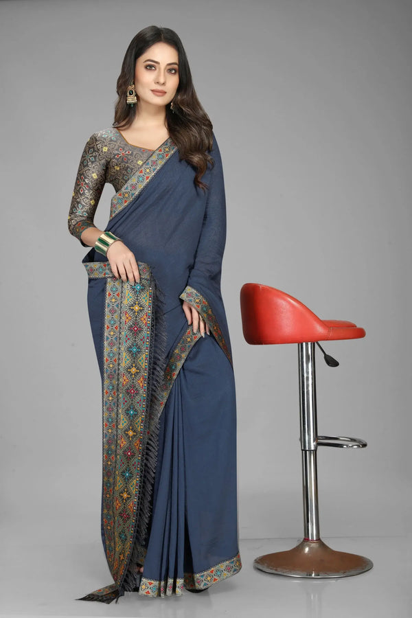 women grey saree