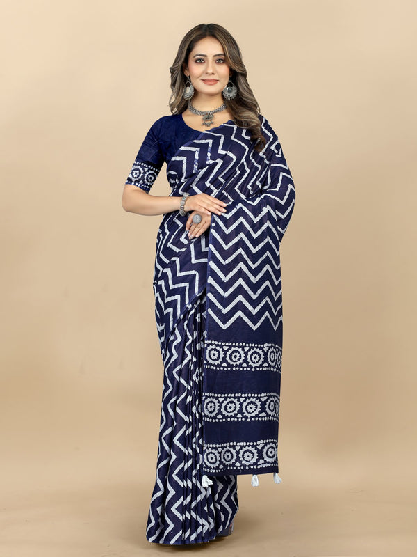 Hand Batik Printed Saree For Women