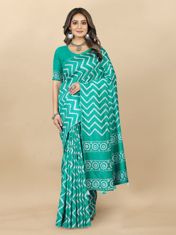 Hand Batik Printed Saree For Women