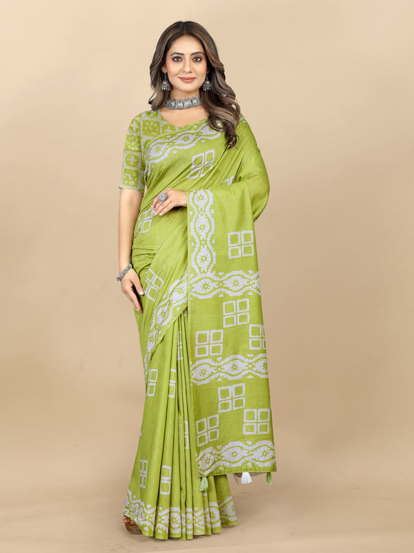 Hand Batik Printed Saree For Women