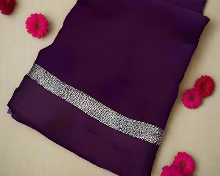 Hand-Dyed Soft Viscose Plain Saree