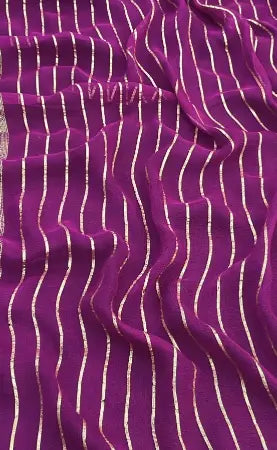 Elegant Viscose Saree with Gold Stripes and Border