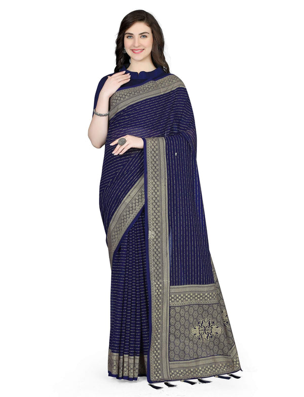 Trendy Women Foil Work Saree