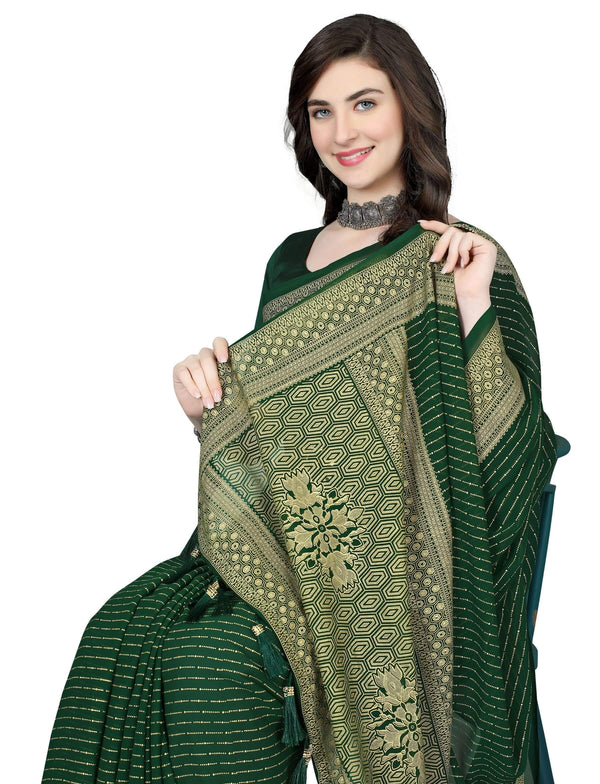 Trendy Women Foil Work Saree