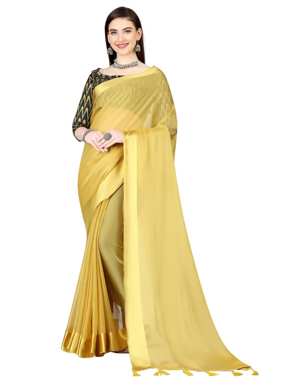 Chiffon Patti Soft Plain Saree