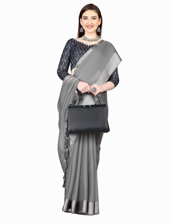 Chiffon Patti Soft Plain Saree