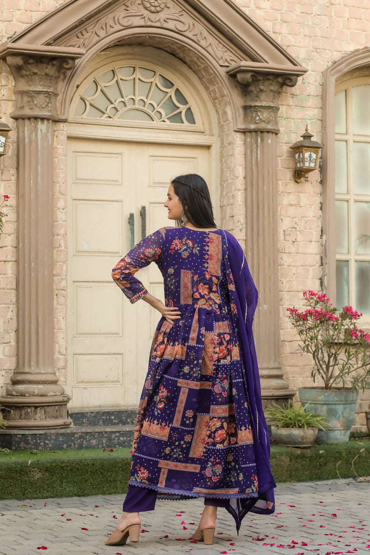 Georgette Suit Set with hand embroidery and kodi work