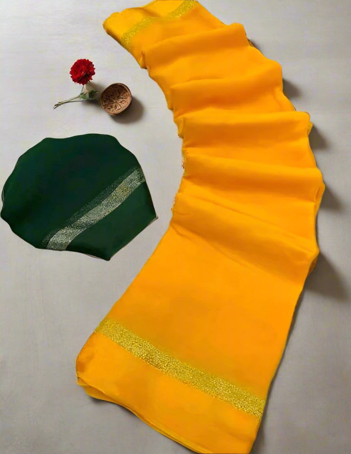 Hand-Dyed Soft Viscose Plain Saree