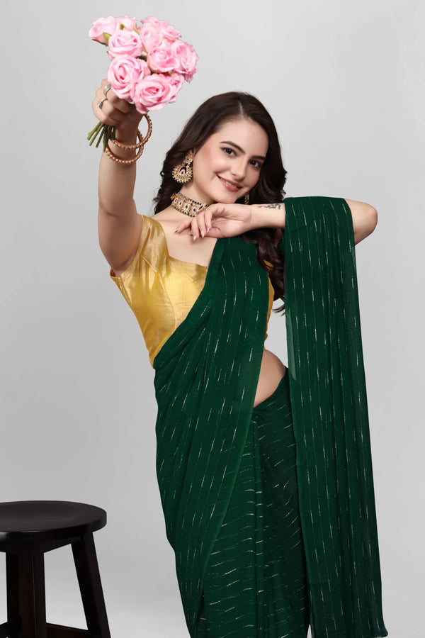 Elegant Solid Viscose Saree - Green