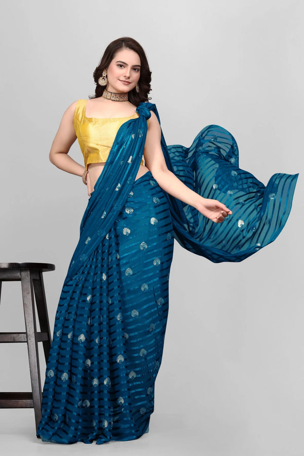 Elegant Partyware Viscose Saree-Rama