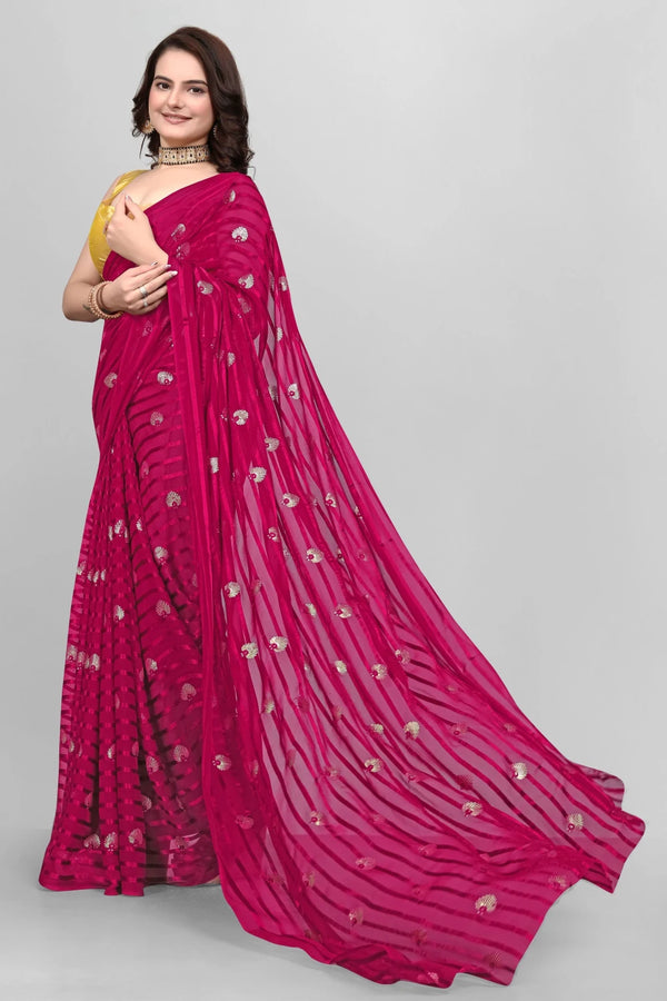 Elegant Partyware Viscose Saree-Rani