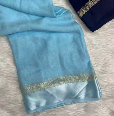 Hand-Dyed Soft Viscose Plain Saree