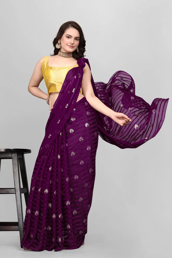 Elegant Partyware Viscose Saree-Wine